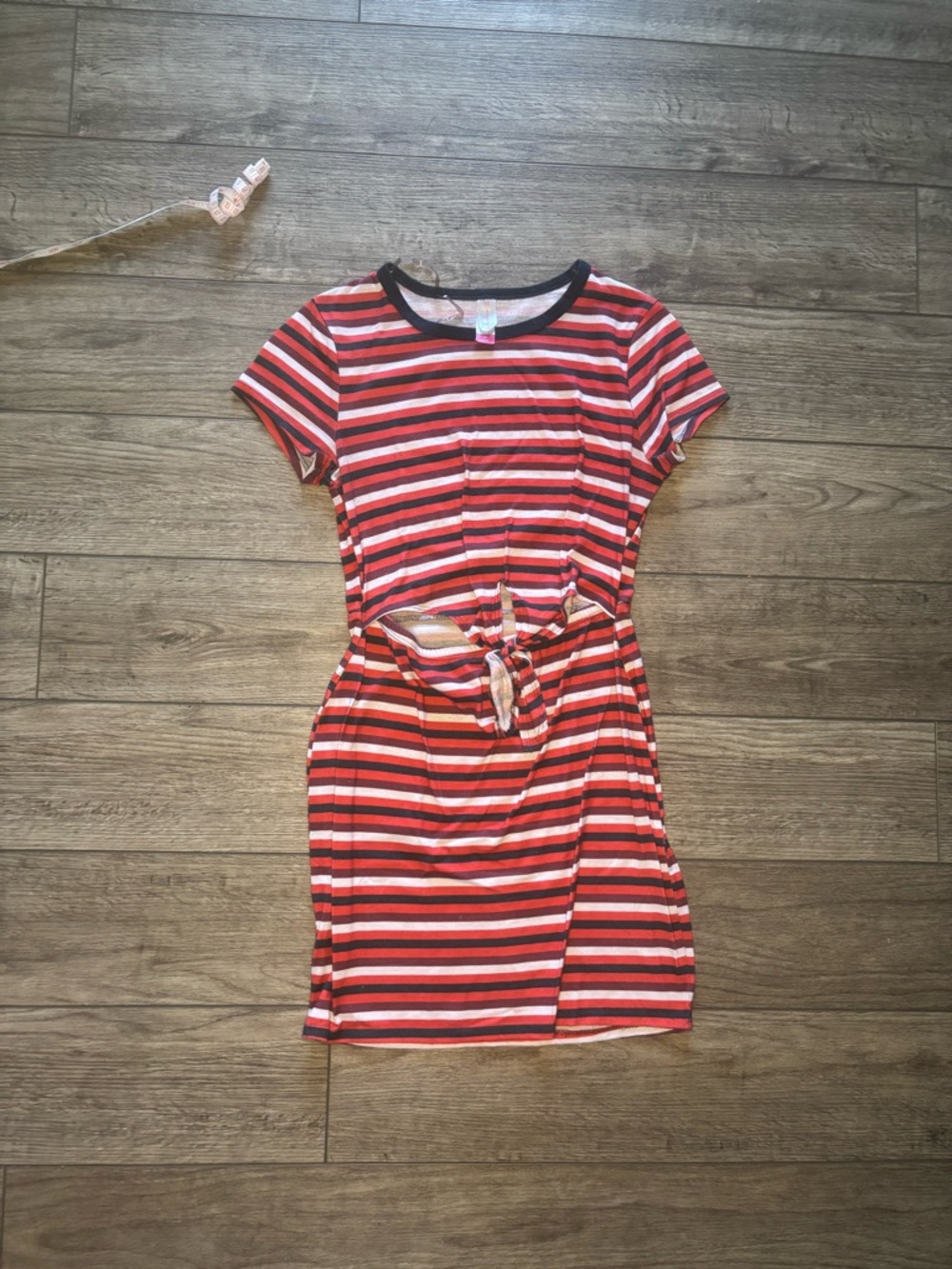 No Boundaries Red and Navy Striped Dress